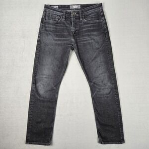 Revtown‎ Jeans Mens 31x30 Black Decade Denim Sharp Slim Straight Stretch